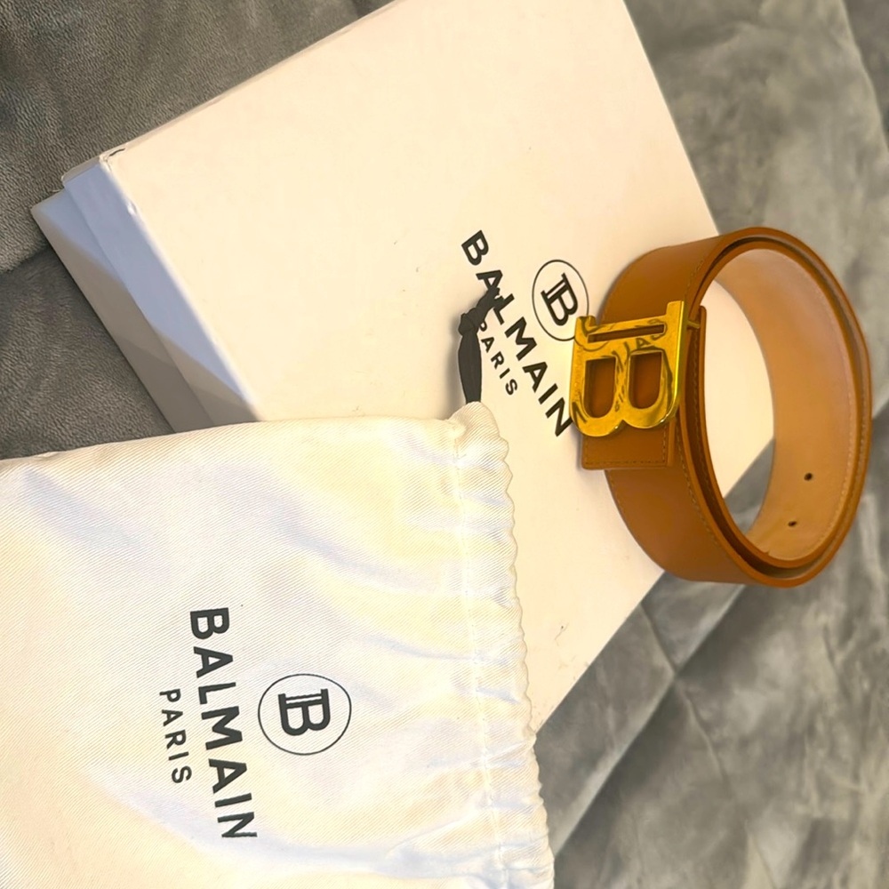 BALMAIN B-Belt in leather